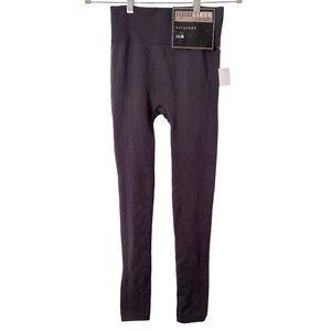 NWT METAPHOR‎ Gray Woven Design High Rise Fleece Lined Ankle Length Leggings S/M